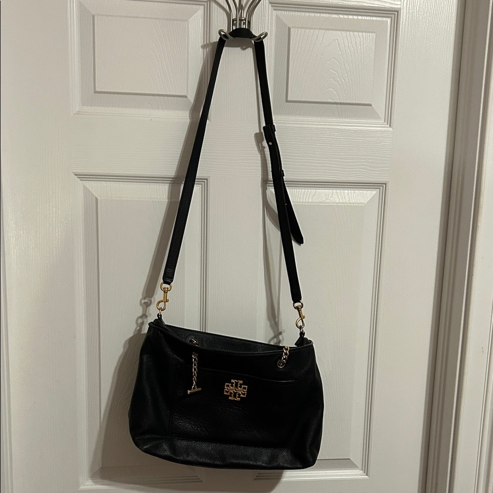 Tory Burch Black Crossbody Bag with Gold Details